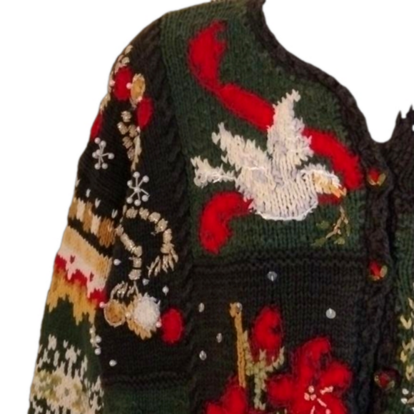 Christmas Sweater by Tiara. Vintage/ retro, even has the shoulder pads!! Medium. - Picture 2 of 12